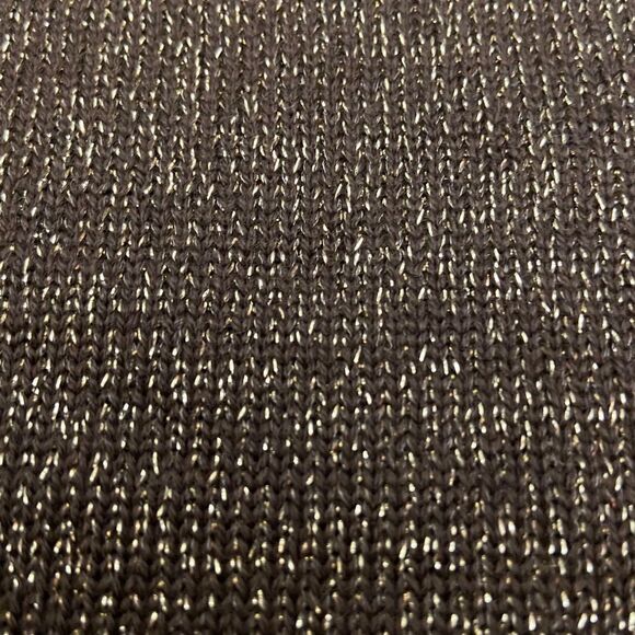 Vintage Terry Lewis Classic Luxuries Brown Metallic Wool Blend V-Neck Sweater - Picture 7 of 13